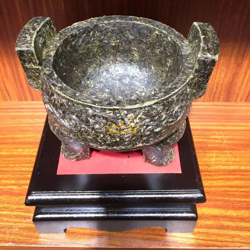 普洱茶圓鼎方鼎工藝品茶雕擺件立體三足圓鼎誠信第一鼎大茶雕擺件 3