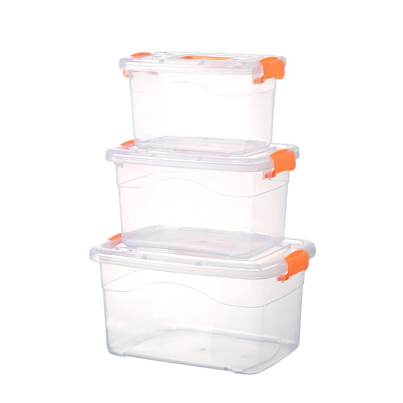 加厚手提透明收納箱塑料玩具收納盒有蓋小中號衣服整理箱儲物箱子