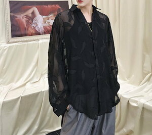 FINDSENSE H1 2018 秋季 新款 男女可穿 日本 黑白經典 慵懶氣質羽毛襯衫 精緻長袖襯衫 休閒 潮上衣