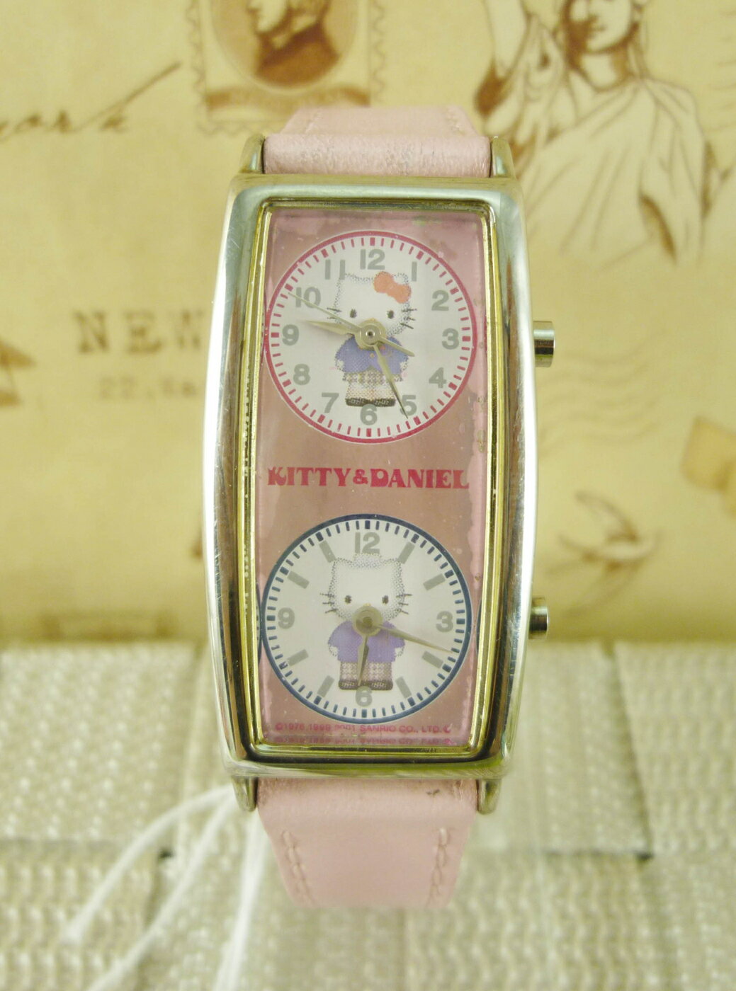 【震撼精品百貨】Hello Kitty 凱蒂貓 手錶-雙時間-粉【共1款】 震撼日式精品百貨