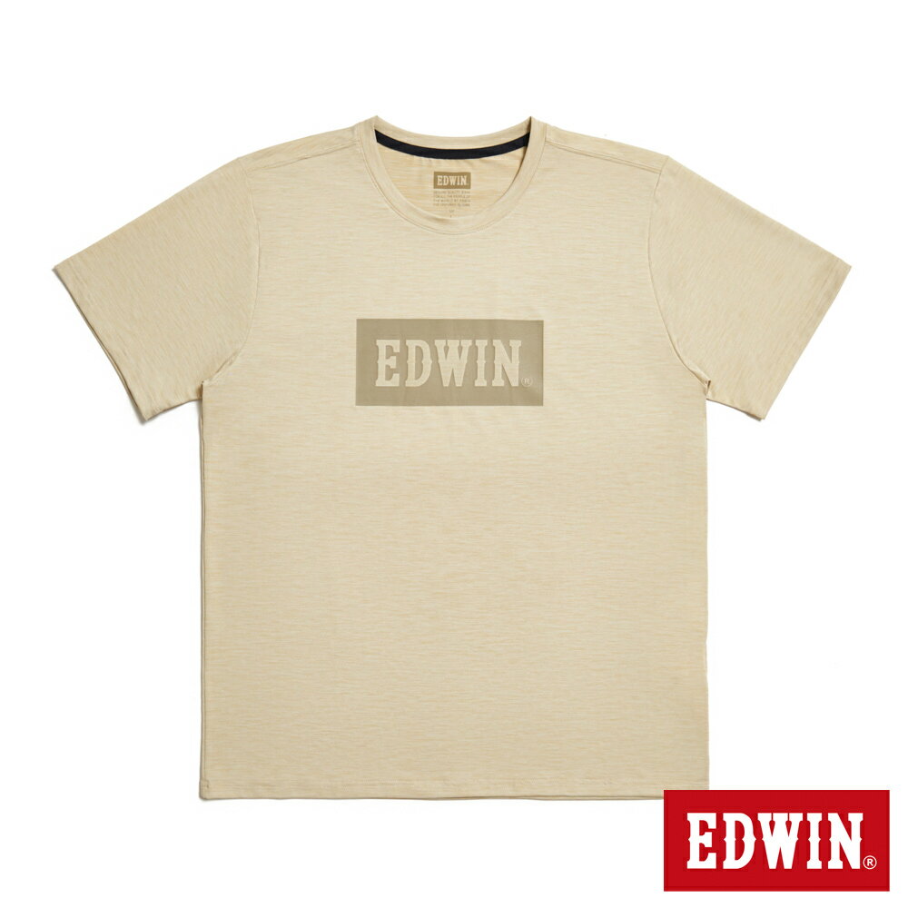 EDWIN 男款 涼爽系列 經典印花短袖T恤 (淺卡其)