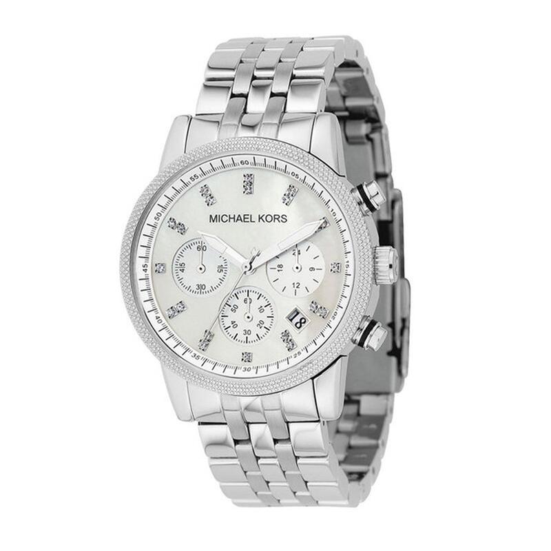 『Marc Jacobs旗艦店』美國代購 mk5020 Michael Kors 水晶鑲鑽錶圈三眼女錶銀色精鋼腕錶｜100%全新正品｜