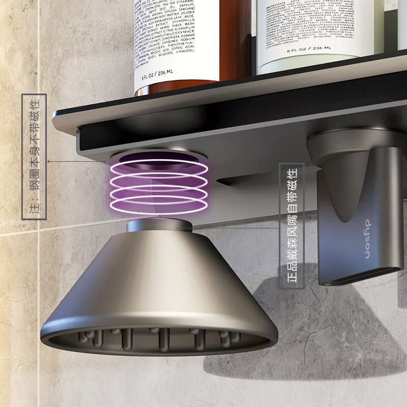 收納架 免打孔浴室吹機支架衛生間壁掛式多功能太空鋁收納置物架
