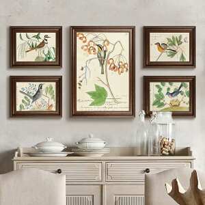 斯柏達美式鄉村風格掛畫組合客廳餐走廊沙發背景墻花鳥植物裝飾畫