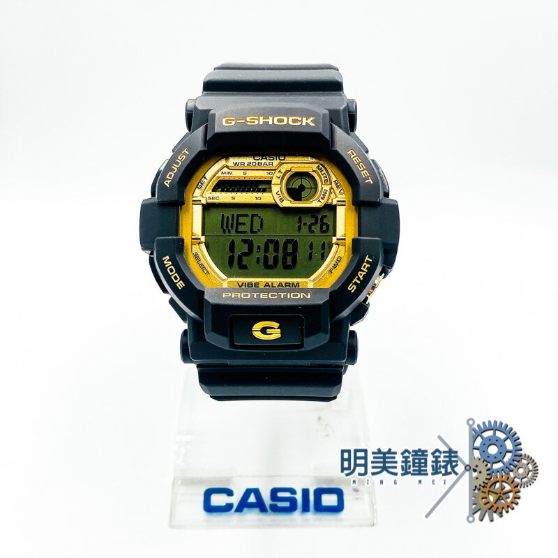 ◆明美鐘錶眼鏡◆CASIO 卡西歐/ G-SHOCK/GD-350GB-1/黑金配色耐衝擊運動腕錶/特價優惠