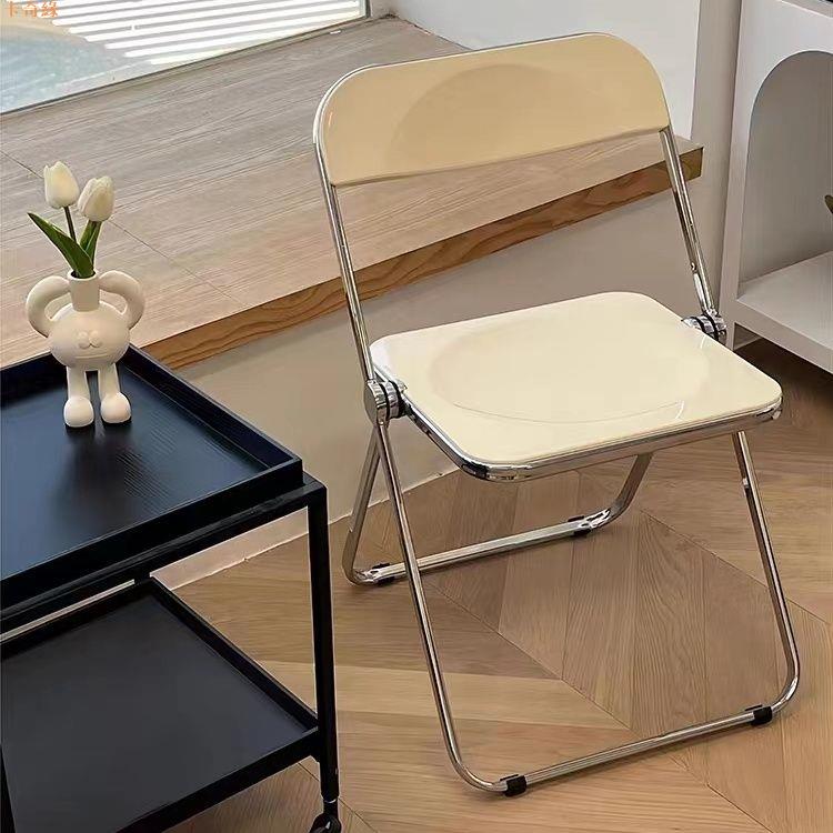 透明椅子亞克力折疊椅簡易便攜拍照折疊凳子ins風網紅化妝椅家用