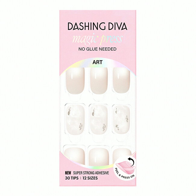 Dashing Diva/M薄型經典美甲片-白色大理石30片