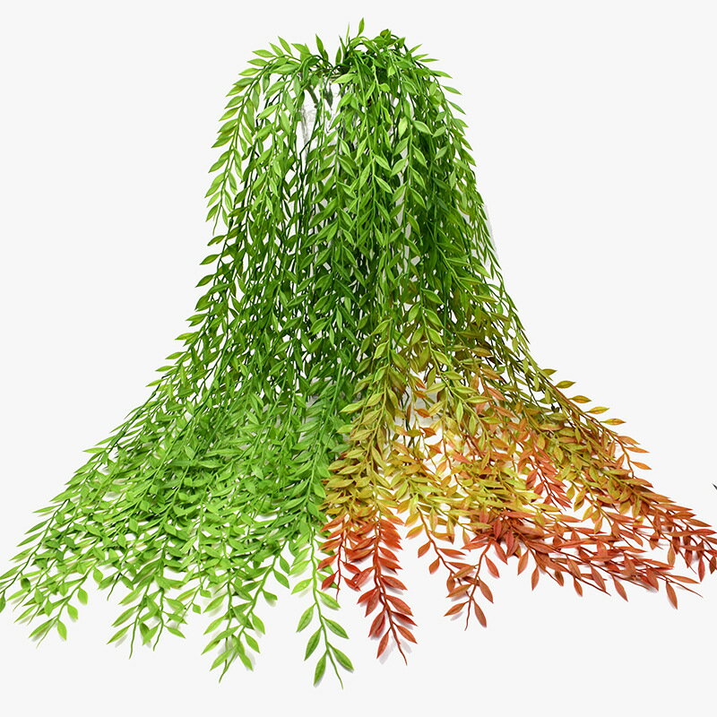 仿真植物壁掛模擬柳條藤條假花藤蔓家居商店裝飾塑膠花墻綠葉配材