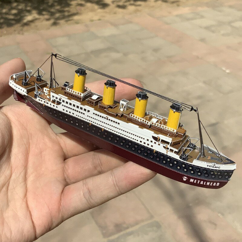 全金屬不銹鋼DIY拼裝模型3D免膠立體拼圖 彩色泰坦尼克號