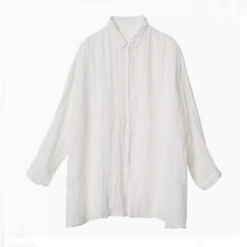 現貨+預購 女長袖外套防曬罩衫長袖襯衫防紫外線防曬外套亞麻外套-寬鬆免燙女上衣74kc24【獨家進口】【米蘭精品】