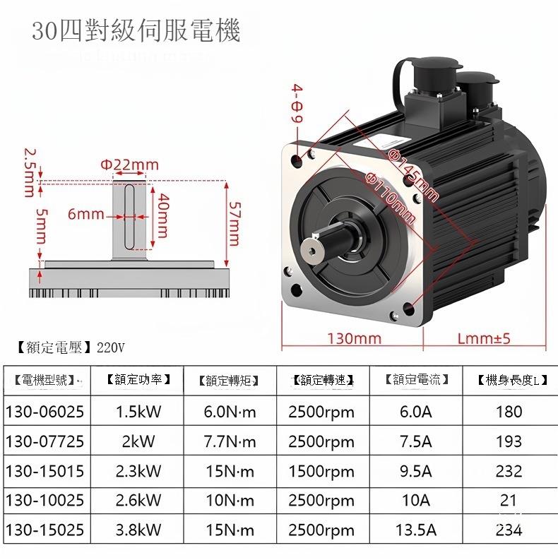 60/80/110/130伺服電機控制驅動器一體套裝永磁同步200W400W/750W[DD2610001]
