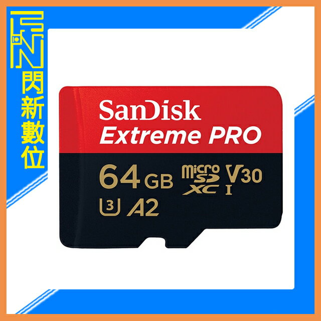 SanDisk Extreme PRO MicroSD 64GB/64G Class10 A2 200MB/s 記憶卡(公司貨)【APP下單4%點數回饋】