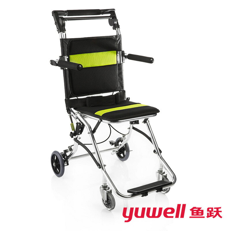 【輪椅】魚躍便攜式輪椅2000 鋁合金老人輕便折疊手推兒童旅行飛機輪椅車