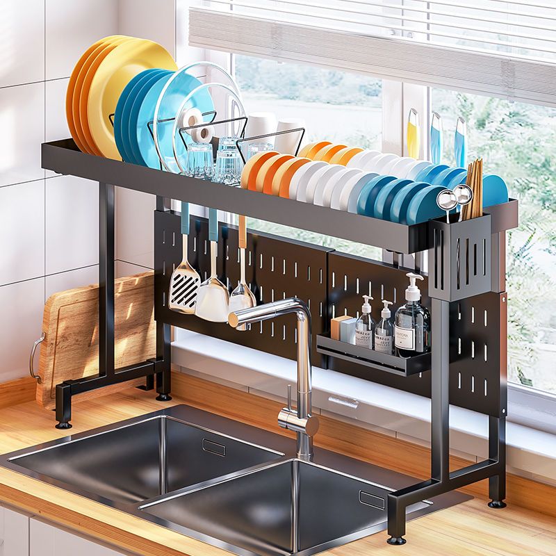 免運 廚房水槽餐具收納置物架 可伸縮廚房水槽上方置物架碗盤收納多功能洗放碗碟水池碗架瀝水架