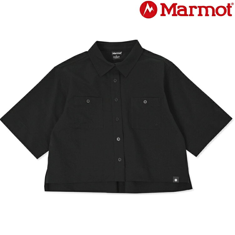 Marmot 土撥鼠 DA 女款 網眼透氣短袖襯衫 MTSS25WSH020 J003 黑色