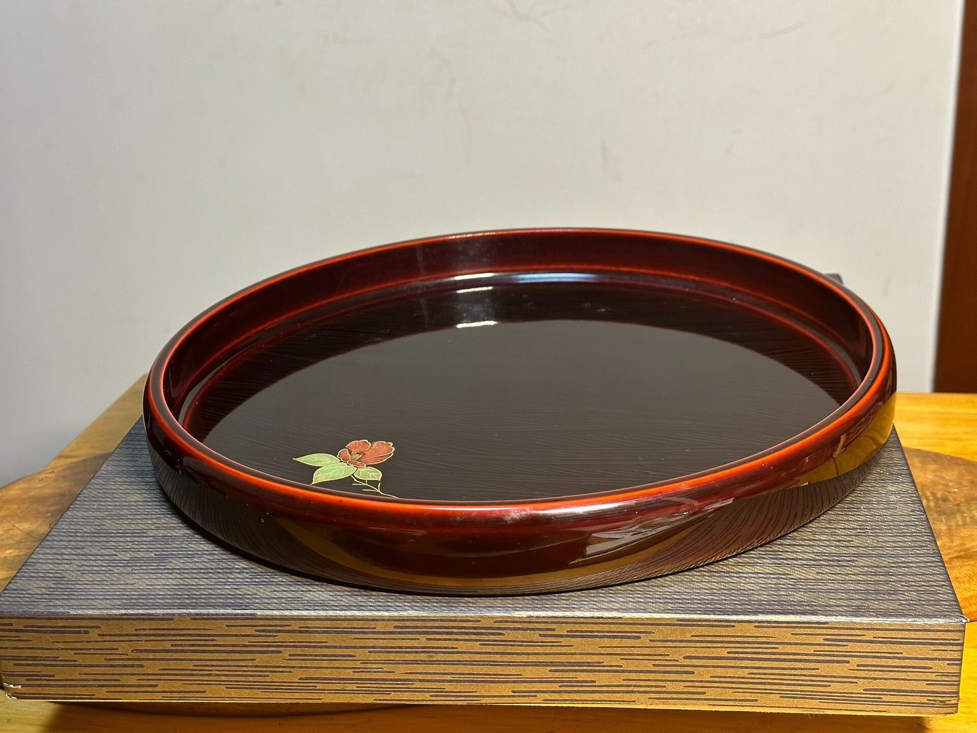 日本中古迴流實木一木挖山中漆器茶盤茶托幹泡臺