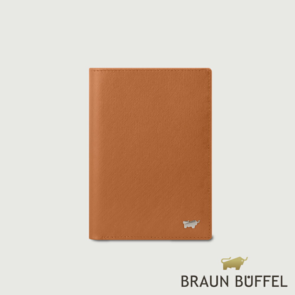 【BRAUN BUFFEL 德國小金牛】臺灣總代理 HOMME-M 3卡護照夾-杏仁巧克力色/BF306-500-SAL