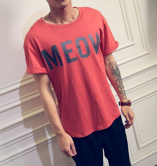 現貨  短袖 潮流 SQUAD  MEOW 紅色