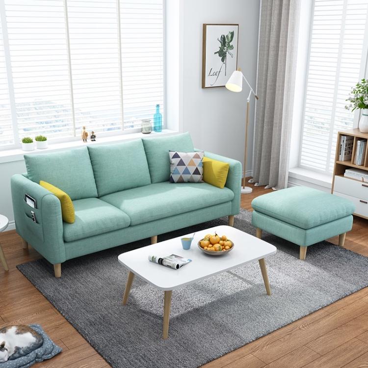 沙發 簡約現代北歐小戶型布藝沙發客廳輕奢公寓出租房雙人臥室乳膠沙發