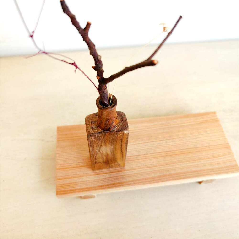 阿奇木器x覓品竹北手作店-小口徑木製花器/花瓶-黃連木+檜木 1