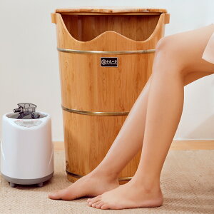 加熱熏蒸泡腳桶過小腿足療木質足浴洗腳盆家用木桶實木恒溫蒸腳桶