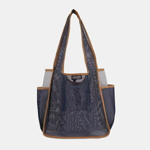 murmur A4購物袋 網狀-深藍淺灰 超輕便購物袋 環保袋 肩背袋超輕便摺疊收納袋