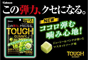 (附發票)日本 Kabaya TOUGH 碳酸QQ彈力軟糖100g-麝香蘇打口味