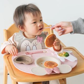 ✨現貨✨日本製｜Disney 迪士尼造型 兒童學習餐具組｜米奇米妮維尼｜可微波可洗碗｜湯匙叉子附餐盤｜5個月以上寶寶適用 3