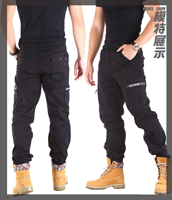 潮流修身工作褲 拉鍊式大側袋 高彈力 透氣 兩色【CS衣舖】#9120 6