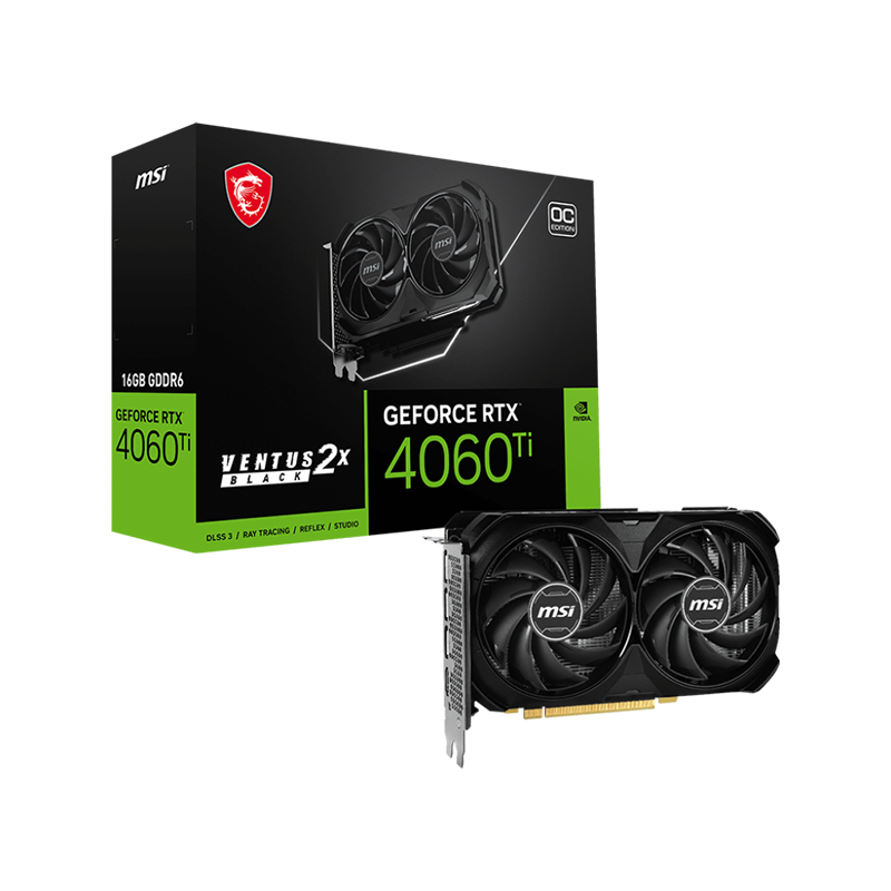 代碼XMAS100滿千折百】MSI 微星GeForce RTX™ 4060 Ti VENTUS 2X BLACK