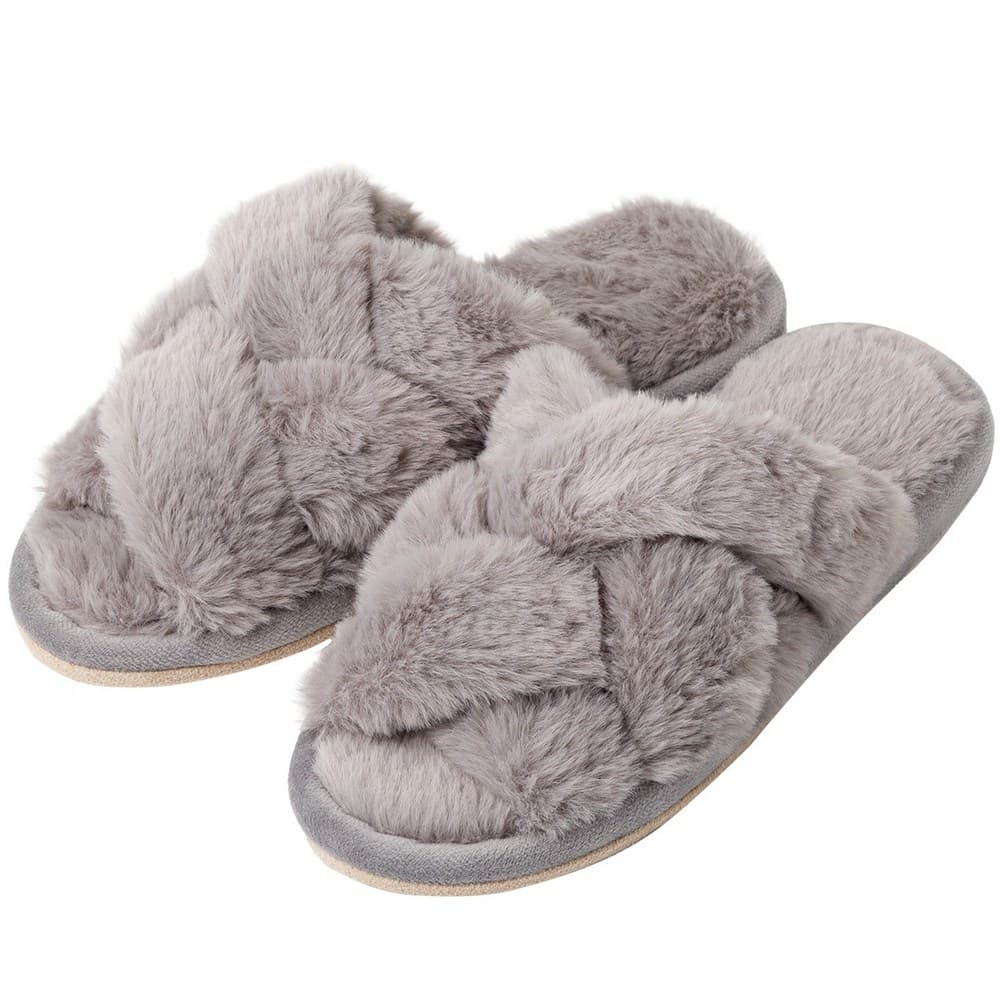 室內拖鞋 BRAIDEDFUR DGY M NITORI宜得利家居