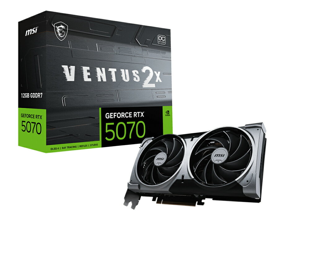 MSI 微星 GeForce RTX 5070 12G VENTUS 2X OC 顯卡 顯示卡