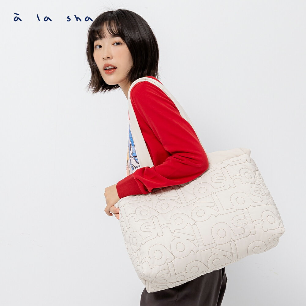 a la sha logo鋪棉托特包