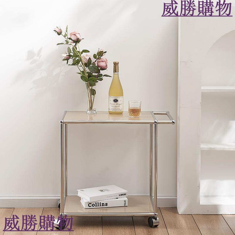 免運 極速發貨 中古小茶幾 沙發邊幾金屬置小推車 移動置物架【WW930】