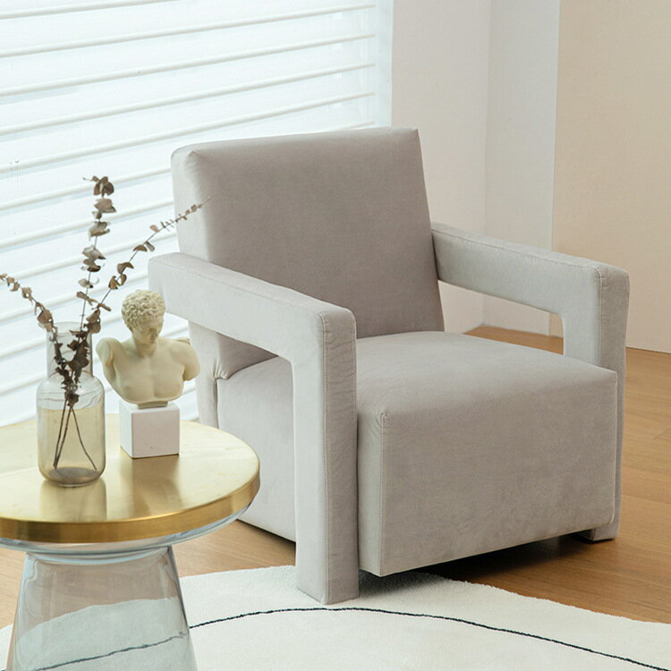 北歐輕奢設計師小戶型客廳法式絨創意休閒懶人椅ins網紅單人沙發