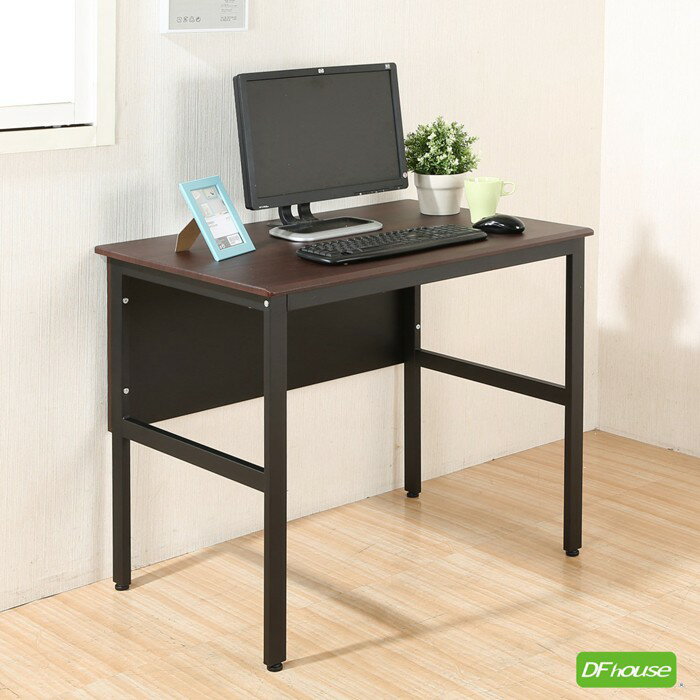 《DFhouse》頂楓90公分電腦辦公桌(胡桃木色) 工作桌 電腦桌椅 辦公桌椅 書桌椅 臥室 書房 辦公室 閱讀空間