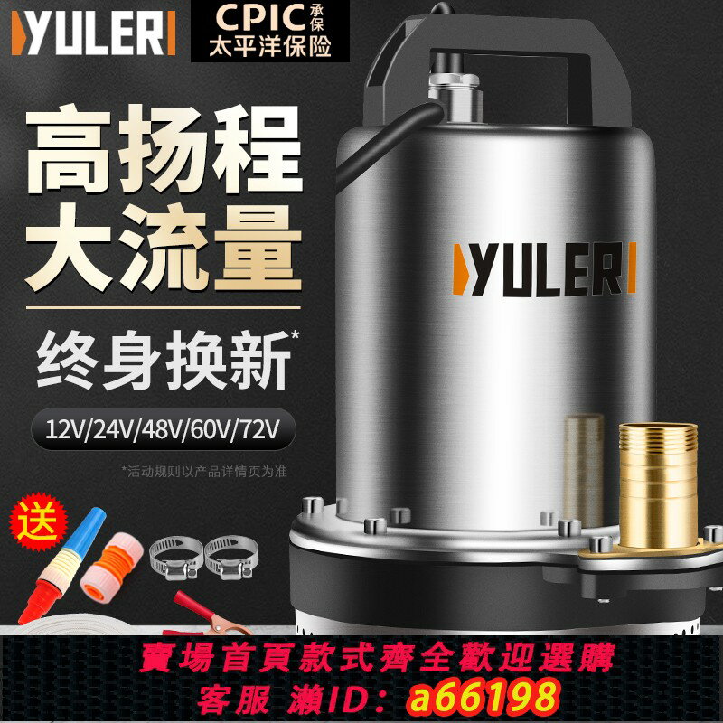 【臺灣公司 可開發票】渝樂12V直流潛水泵24V48V60V72V伏電瓶電動車抽水泵機灌溉農用