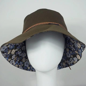日本進口頭部保護帽(小碎花遮陽款)
