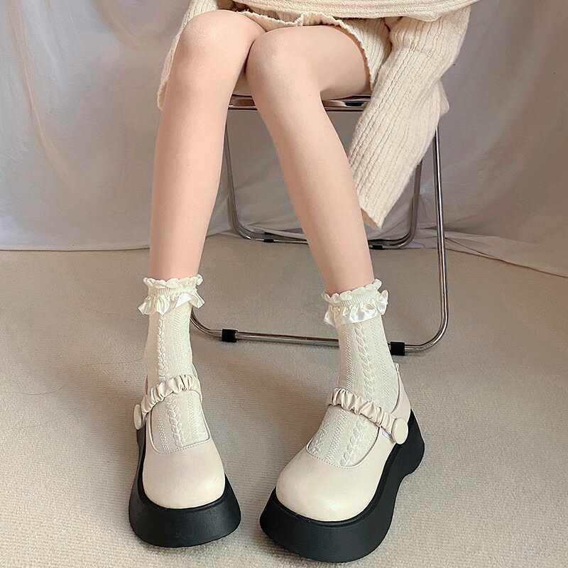 蕾絲短襪女夏白色花邊中筒襪薄款公主襪子jk日系可愛洛麗塔lolita