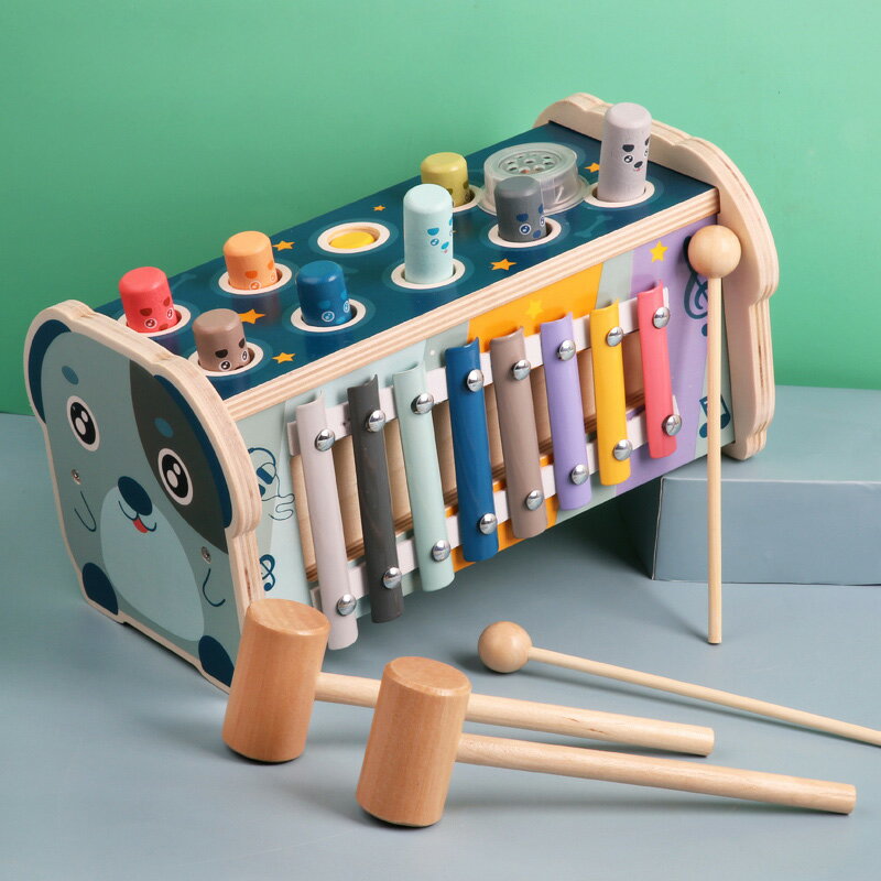 木質打地鼠兒童多功能玩具0-1嬰幼兒益智2-3-6歲寶寶早教敲打大號