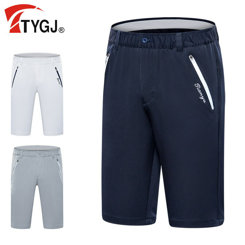 TTYGJ高爾夫短褲 男士運動球褲子 夏季輕薄透氣彈力松緊腰拉鏈袋