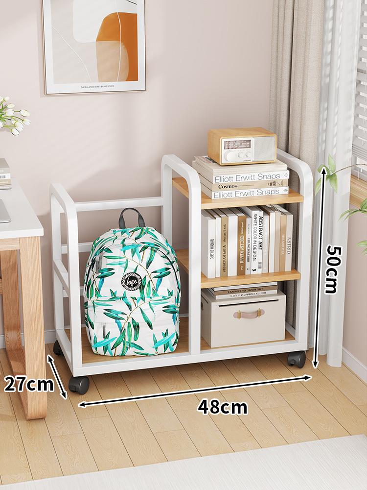 雜誌架 落地置物架 書包置物架高中學生書桌旁落地帶輪收納架書本雜志多層擺放架子【CM24356】