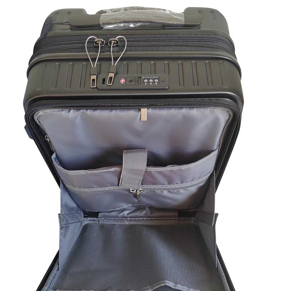 ~雪黛屋~BOTOLON 行李箱前開防爆加大拉鍊PC+ABS海關鎖360度飛機輪W272 2