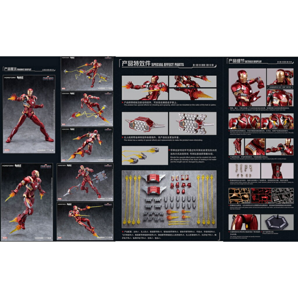 ISONA 23公分御模道鋼鐵人拼裝模型 鋼鐵人組裝模型 MK2 mk3 mk7 mk5 5