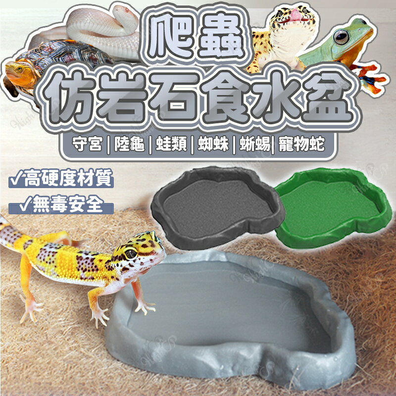 NOMO 小寵仿岩石食水盆 爬蟲食水盆 小寵用品 食盆 守宮 陸龜 蛙類 寵物蛇 蜘蛛【260406】