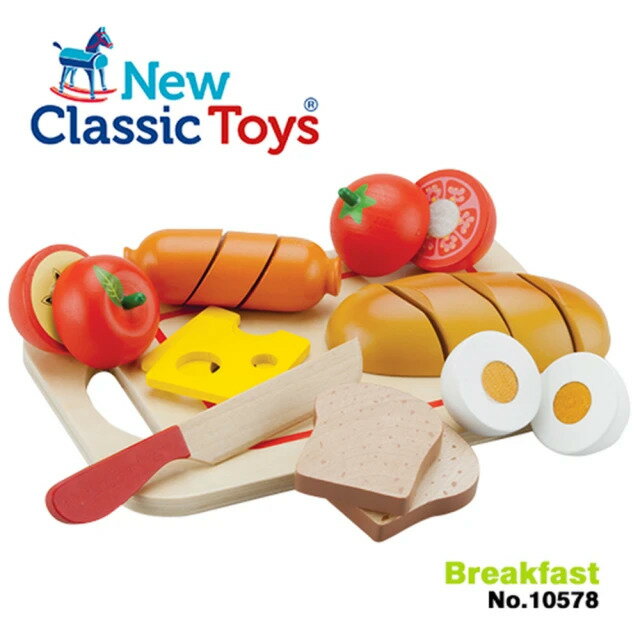 《荷蘭 New Classic Toys》木製廚具 輕食早餐切切樂10件組 東喬精品百貨