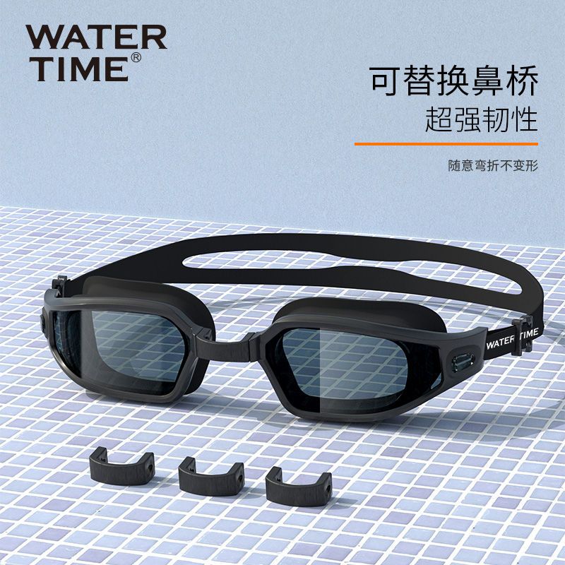 公司貨 最低價 WaterTime泳鏡近視 防水防霧高畫質游泳眼鏡女帶有度數游泳鏡男泳帽 快速發貨