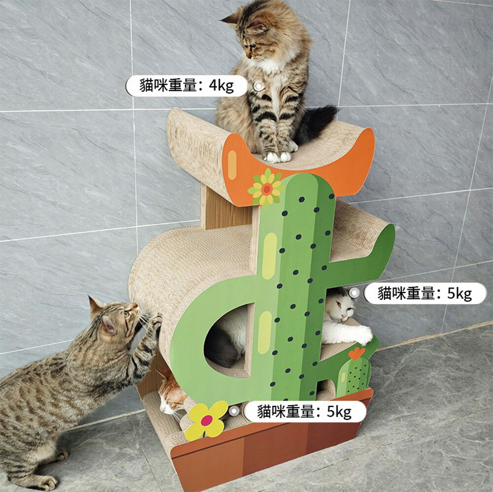 【台灣現貨】高端加硬加大仙人掌貓抓板 貓窩貓抓柱貓爬架貓睡窩 多層高端貓榻椅 加厚耐抓耐磨貓玩具 7