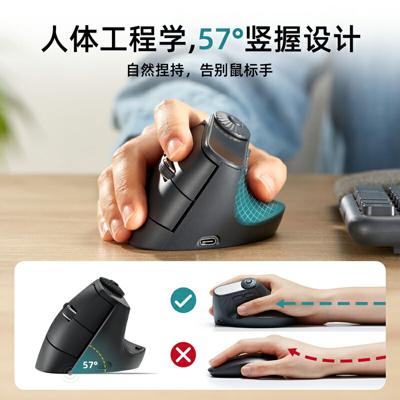 日本SANWA滑鼠人體工學垂直智慧電腦滑鼠可充電屏顯三模