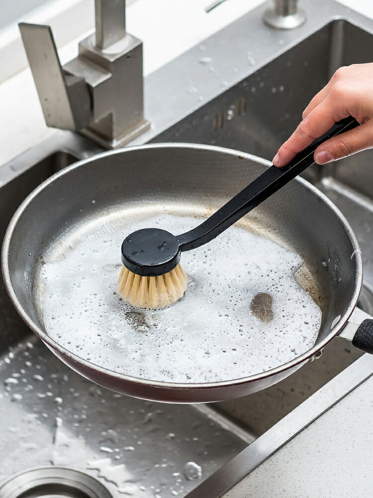 優購生活 日本AISEN廚房刷鍋神器長柄洗鍋刷子家用不沾油劍麻刷碗碟清潔刷